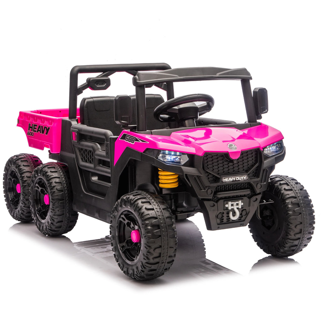24V 400W Kids Ride on Electric Tractor with Parent Remote Control Suspension Bluetooth Music 1.86-3.11MPH for Kids Pink