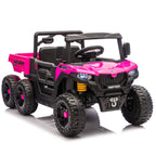 24V 400W Kids Ride on Electric Tractor with Parent Remote Control Suspension Bluetooth Music 1.86-3.11MPH for Kids Pink