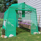 Portable Walk-in Greenhouse, Outdoor/Indoor Gardening, Zippered Door, Ventilation Windows, Heavy-Duty and Durable PE Cover