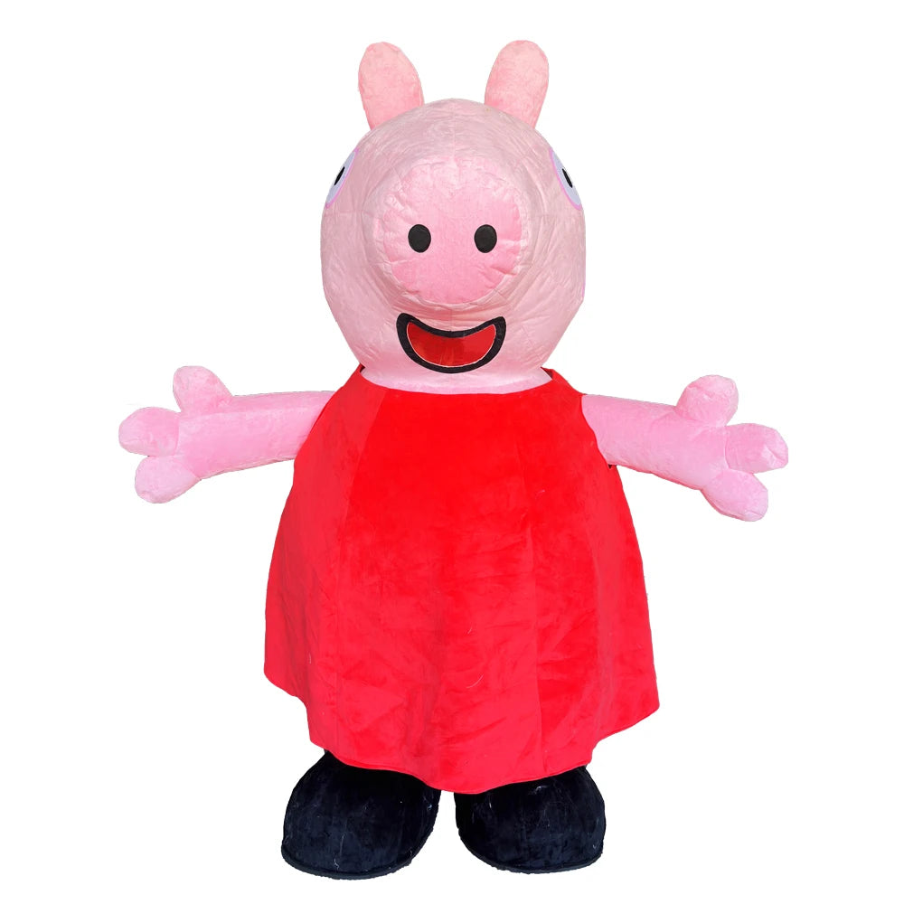 2M Pink Piggy Inflatable Costume Mascot Parade Adult Character Cosplay Animal Birthday Halloween Party Event Plush Set