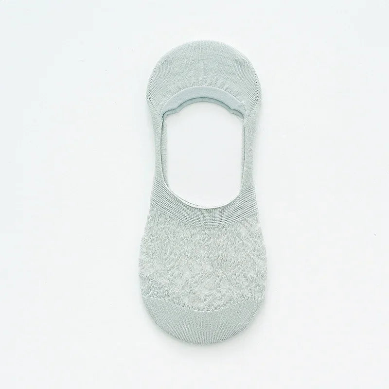 Fashion Non-slip Silicone Lace Ankle Socks Women Invisible Hollow Out Cotton Summer Boat Socks Breathable Short Low Cut Socks