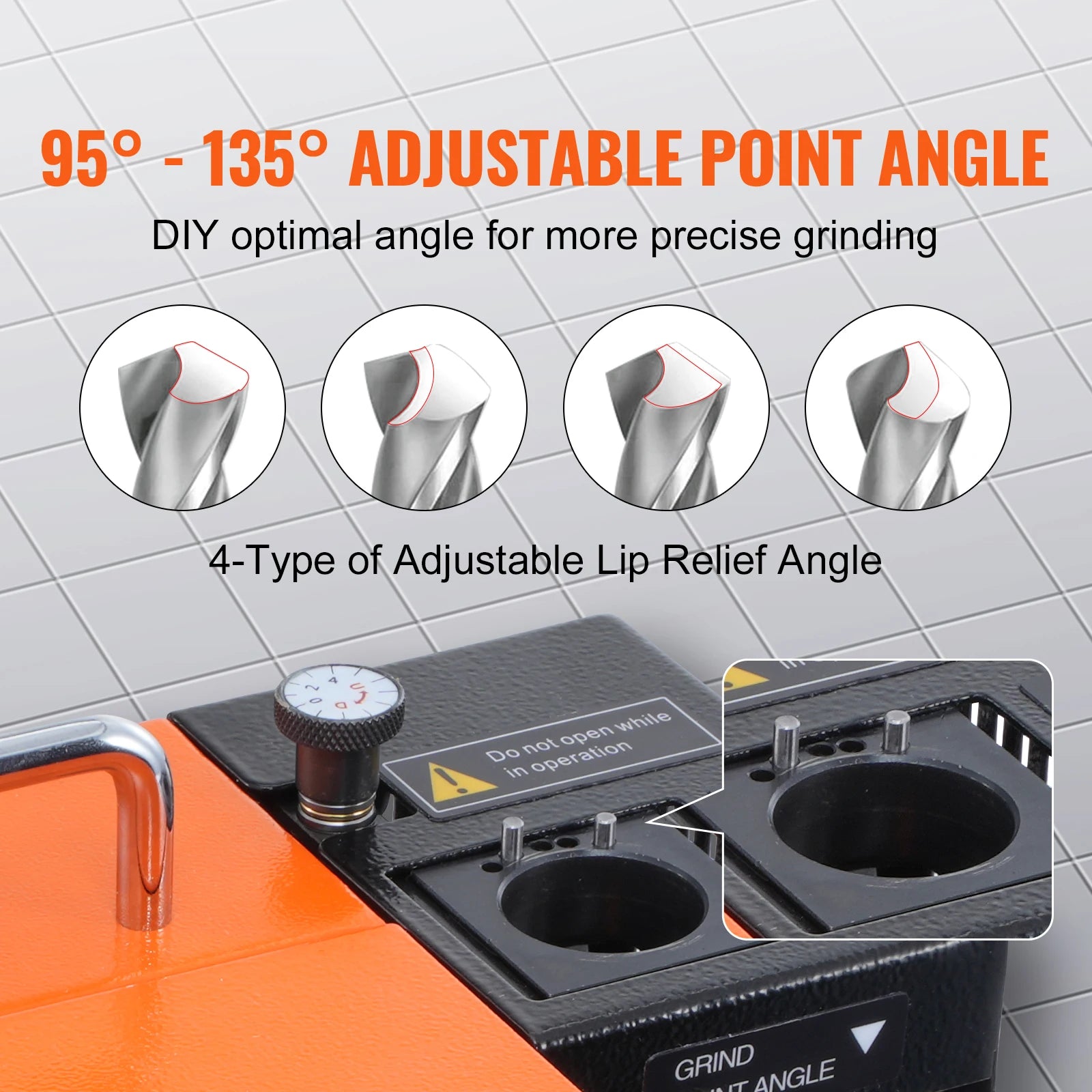 SucceBuy Drill Bits Sharpener 3-13mm Mill Grinder Sharpener Portable Sharpening Angle Grinder w/ 11 Collet For Factory Workshop