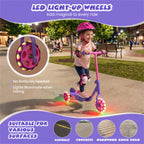 3-Wheel Toddler Scooter with LED Light-Up Wheels for Beginners Age 2+