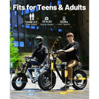16 Adult/Teen Electric Bike: 1200W Motor, 25MPH, 55-Mile Range, Full Suspension All-Terrain