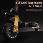 Off-Road Electric Scooter, 1200W Motor, 31 Miles Range, 31 MPH, 11' All-Terrain Tire Double Suspension Side Light Disc Brakes for Adults