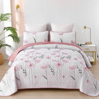 3 Pieces  Yellow Flower Quilt Set Twin Full Queen King Size, Paisley Patchwork Plaid Bedspread Bedding Sets  Coverlet Set.
