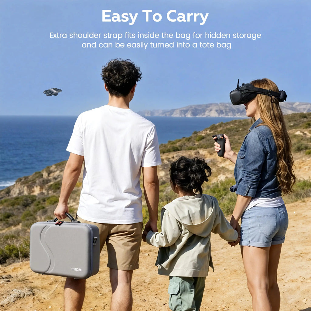 STARTRC Carrying Case for Neo 2 Accessories, Portable PU Carry Bag for DJI Neo 2 Motion Fly More Combo for RC Motion 3, Goggles N3, Charging Hub