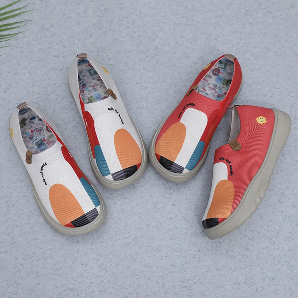 Women Painted Loafers Anti Slip Floral Art Sneakers Breathable Fashion Travel Shoes Casual Walking Shoes for Outdoor Travel