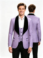 Men Suit 3 Piece Slim Fit Tuxedo for Men Paisley Suit Tux Shawl Lapel One Button Blazer Waistcoat Pant Set for Prom