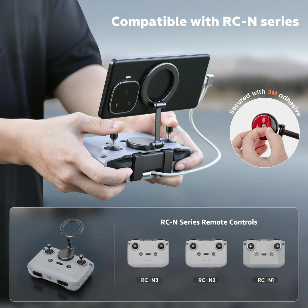 STARTRC Adjustable Magnetic Phone Stand for DJI RC-N1/N2/N3 Remote Control,for DJI Neo 2/ Avata 360/Mini 5 Pro/ 4 Pro/ 3/ Mini 4K/Air 3S/Avata 2 Drone Accessories