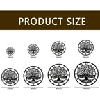Custom Engraved Family Tree Metal Wall Clock - Personalized Name Wall Art, Large Home Decor for Housewarming or Wedding Gifts