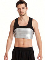 1pcs Sauna Shirt for Men, Short Sleeve Sauna Sweat Body Shaper Mens Sauna Vest Gym Exercise Tank Top