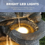 5-Tier Cascading Rock Fountain with 4 LED Lights - Outdoor Waterfall for Garden, Patio, Yard, and Deck Decor