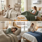 Luxury Cross-Stitch Design Quilt Bedding Set Lightweight Soft Summer Bedspread All-Season Quilted Coverlet with 2 Pillow Shams Twin Queen King California King Size Bed Covers