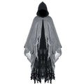 Halloween Grim Reaper Costume Medieval Renaissance Hooded Cloak Wizard Robe for Adult Halloween Cosplay