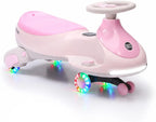 12V 2-in-1 Kids Electric Wiggle Car Ride On – Pedal & Swing, 360° Steering, Flashing Wheels, Music, Anti-Rollover, Rechargeable Battery, High Weight Capacity – Indoor Outdoor