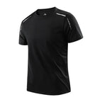 Men's Running Quick Drying T-shirts Breathable Hiking Fishing Tees Soft Elasticity Outdoor Sports Short Shirt Summer