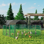 Large Metal Chicken Coop Cage Chicken Run with Waterprrof Cover Walk-in Cage Kennels Poultry House for Outdoor Hens Ducks Gooses