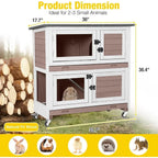 2-Story Indoor-Outdoor Pet House with Wheels for Rabbits and Guinea Pigs