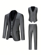 Customized Luxury Men Suits Single Breasted Peak Lapel 3 Piece Jacket Pants Vest Full Sets High Quality Clothing Terno Blazers
