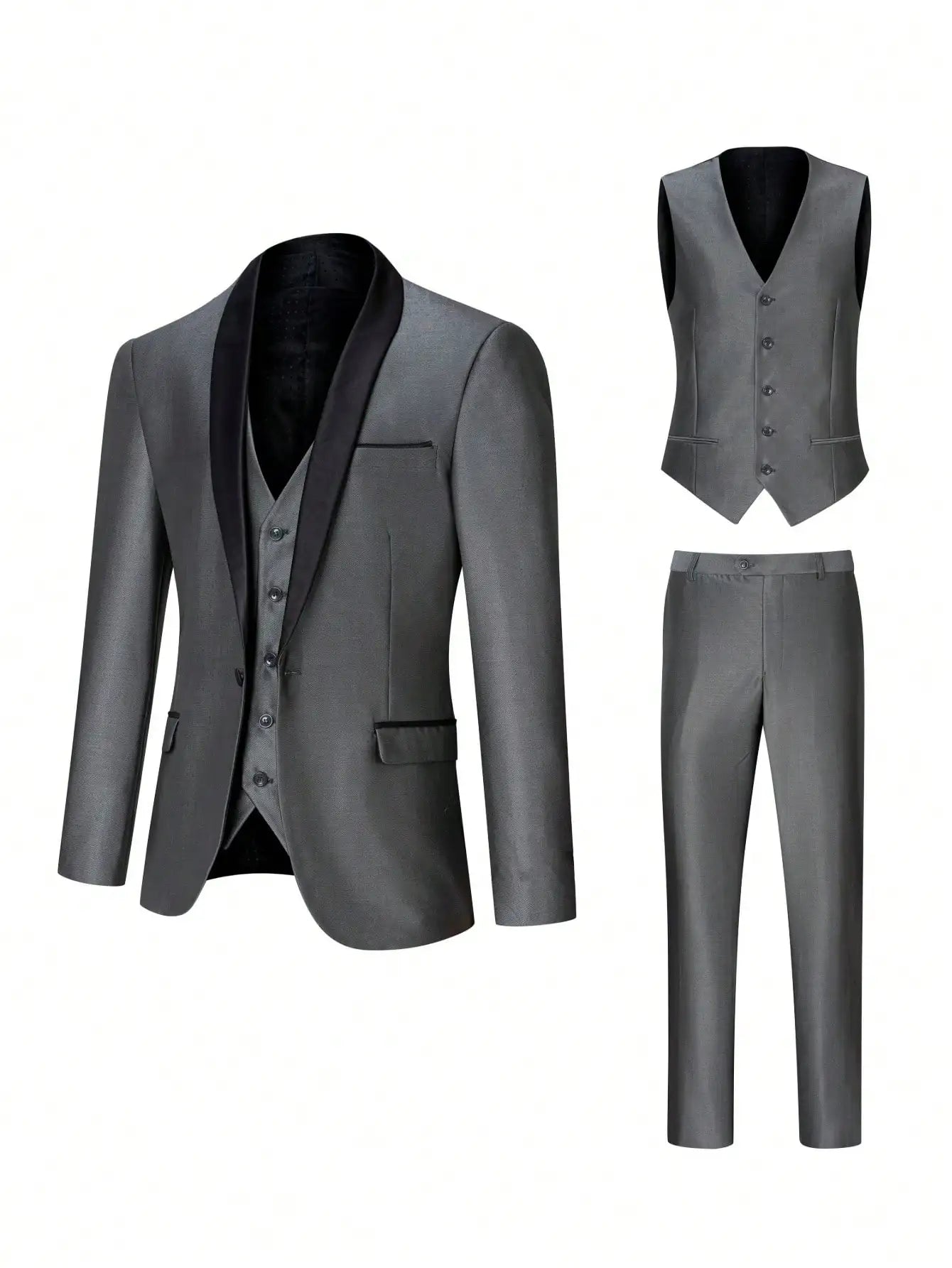 Customized Luxury Men Suits Single Breasted Peak Lapel 3 Piece Jacket Pants Vest Full Sets High Quality Clothing Terno Blazers