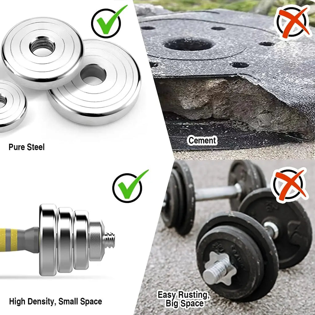 Home Gym Fitness Workout, Steel Dumbbell Set, 3 in 1, 44/66/88 LBS