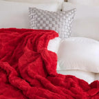 Fleece Throw Blanket 50"×60" for Couch Sofa Bed, Super Soft Cozy Plush Microfiber Flannel Blanket with 3D Checke Design Lightwe