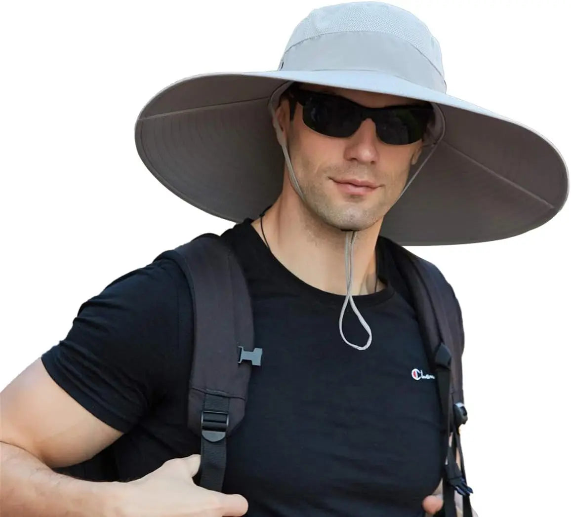 Leotruny Lightweight Windproof Super Wide Brim Waterproof Bucket Hat UPF 50+ UV Resistant Outdoor Sun Hat For Beach Fishing Travel Gardening